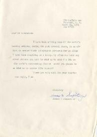 Carta dirigida a Arthur Rubinstein. Paterson (Nueva York), 14-03-1971