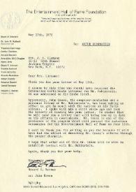 Carta dirigida a Clara H. Clemans. Los Angeles (California), 17-05-1976