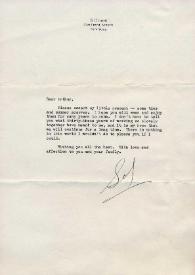 Carta dirigida a Arthur Rubinstein. Nueva York