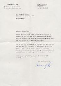 Carta dirigida a Arthur Rubinstein. Frankfurt, 28-01-1982