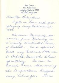 Carta dirigida a Arthur Rubinstein. Lexington (Kentucky), 28-02-1982