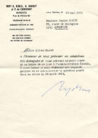 Carta a Janine Raue. Ginebra (Suiza), 29-05-1970