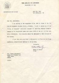 Carta dirigida a Aniela Rubinstein. Washington D.C. , 26-07-1985