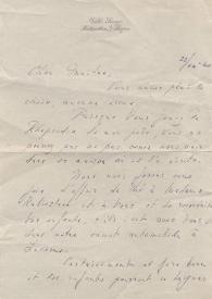 Carta dirigida a Arthur Rubinstein. Lucerne (Suiza)