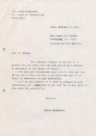 Carta a Peter H. Bridge (Jefe de la División de Intercambio y Donaciones de la Biblioteca del Congreso). París (Francia), 13-11-1985