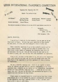 Carta a J. Bistritzky. Leeds (Francia), 26-09-1974