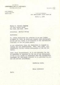 Carta a Marilyn Kriney. Nueva York, 01-04-1968