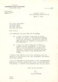 Carta dirigida a Arthur Rubinstein. Nueva York, 01-04-1968