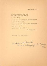 Carta dirigida a Frances Cohan, 03-11-1961