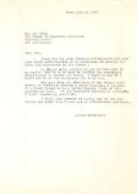 Carta dirigida a Abe Cohen. París (Francia), 06-07-1974