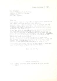 Carta dirigida a Abe Cohen. París (Francia), 20-11-1977