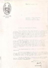 Carta dirigida a Emmanuel Bondeville (Secretario Perpétuo de la Academia de Bellas Artes). París (Francia), 16-01-1976