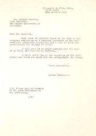 Carta dirigida a Bernard Cherrick. París (Francia), 21-10-1974
