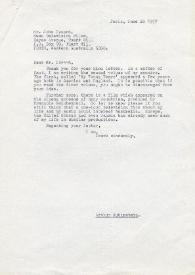 Carta dirigida a John Izzard. París (Francia), 28-06-1977