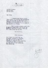 Carta dirigida a Elias Lieberman. París (Francia), 09-09-1966