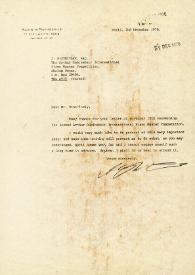 Carta dirigida a J. Bistritzky. París (Francia), 02-12-1976