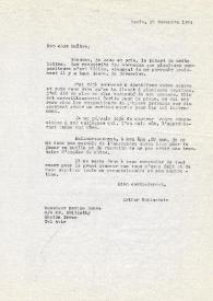 Carta dirigida a Marlos Nobre. París (Francia), 25-11-1974