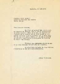 Carta dirigida a Willy Monnier. Marbella, Málaga (España), 23-08-1971