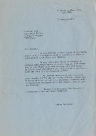 Carta dirigida a Bernard Oudin. París (Francia), 25-09-1973