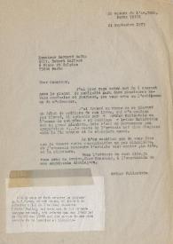 Carta dirigida a Bernard Oudin. París (Francia), 14-09-1973