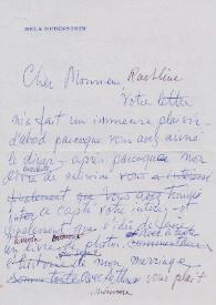 Carta dirigida a Michel Rachline