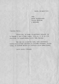 Carta dirigida a Marek Rostworowski. París (Francia), 15-05-1989