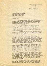 Carta dirigida a Leslie Nussbaum. París (Francia), 26-09-1971