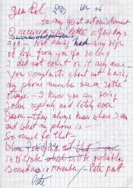 Carta dirigida a Paul Rubinstein. París (Francia)
