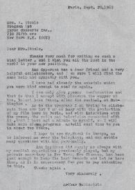 Carta dirigida a Arlene Steele. Nueva York, 20-09-1969
