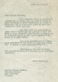 Carta dirigida a Bernard Weinberg. París (Francia), 25-06-1975