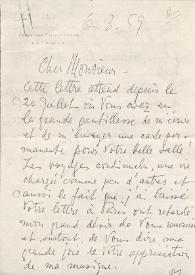 Carta dirigida a Bernard Weinberg. Venecia (Italia), 06-08-1959