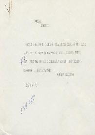 Carta dirigida a Annabelle Whitestone. París (Francia), 15-03-1975