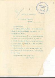 Carta de Rubén Darío a Cónsul de Nicaragua en Londres
