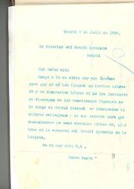 Carta de Rubén Darío a Director del Crédit Lyonnais