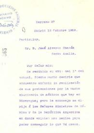 Carta de Rubén Darío a ÁLVAREZ CHACÓN, José