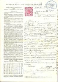 Impreso de Contrato de Inquilinato completado con el texto manuscrito