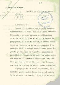 Carta de Icaza, Francisco A. de