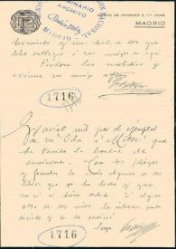 Carta de BELTRÁN, F. a DARÍO, Rubén