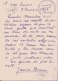 Carta de BUENO, Javier a DARÍO, Rubén
