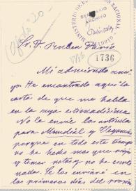 Carta de Carmen de Burgos a Rubén Darío. Villemomble (París), 14 de agosto de 1911