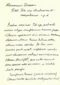 Carta de H. Dessau a F. Fita agradeciendo el envío de calcos de dos inscripciones