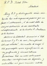 Carta de Hermann Dessau a Fidel Fita