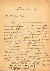 Carta de M. Macías a F. Fita sobre una inscripción de Astorga (León) que le envío Dessau en una nota, pidiéndole que le de explicaciones sobre algunos detalles del texto. Les remite fotografía a Fita y Dessau.