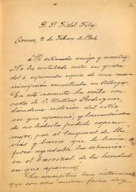 Carta de M. Macías a F. Fita sobre una inscripción de Astorga (León)