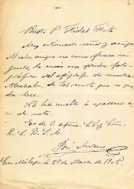 Carta de Moreno Maldonado a F. Fita, le envía fotografía de un epígrafe de la Alcazaba de Málaga distinto al de Marco Aurelio.