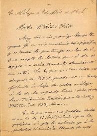 Carta de Moreno Maldonado a F. Fita, sobre correciones de lectura en pedestal de Marco Aurelio y sobre la aparición de un epitafio poético fragmentado del que le presenta también lectura propia.