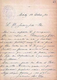Carta de Francisco de Asís Vera a Fidel Fita