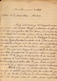 Carta de Manuel Viñas a F. Fita pidiéndole juicio sobre un escrito suyo y felicitándole por un discurso pronunciado.