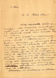 Carta de Juan Sanguino y Michel a F. Fita sobre inscripciones de Ibahernando