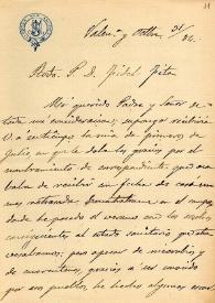 Carta de José María Settier a F. Fita comunicando que en el teatro romano de Sagunto hay una inscripción ibérica que ya se ha copiado y calcado otras veces